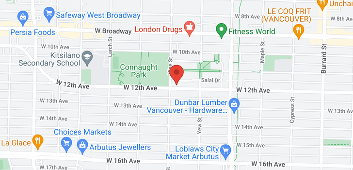 map of 2289 W 12TH AVENUE